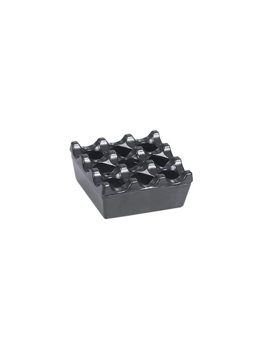 Cast Windproof Ashtray Inox Black Square 8x8x3.5cm Kapp Kapp43040004