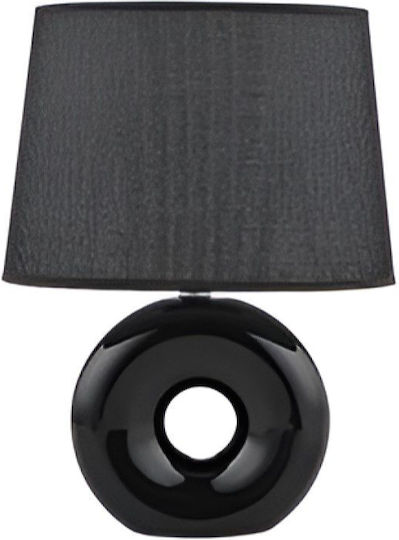 Chios Hellas Keramik Tischlampe mit Schwarz Schirm und Basis