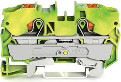 Wago Rail-Mount Ground Terminal Block 10mm Quick Connect 2210-1207