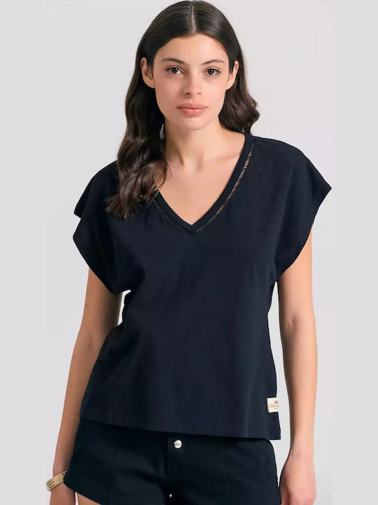 Funky Buddha Γυναικείο T-shirt Μαύρο