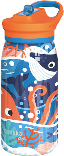Quokka Kids Water Bottle Thermos Stainless Steel with Straw Non Spill 445ml