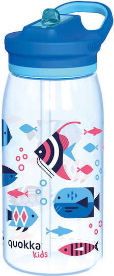Quokka Sea Life Plastic Kids Water Bottle with Straw 580ml