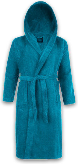 Kids Hooded Bathrobe Petrol Blue Kids Hooded Bathrobe Petrol Blue