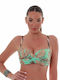 Underwire Strapless Bikini with Detachable & Adjustable Straps Petrol Blue Floral