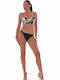 Chic Escape Strapless Bikini Top D Cup με Ενίσχυση Floral Μαύρο