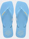 Slim Square Logo Pop Frauen Flip Flops in Blau Farbe