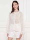 Women's Long Sleeve Shirt Pure White, White