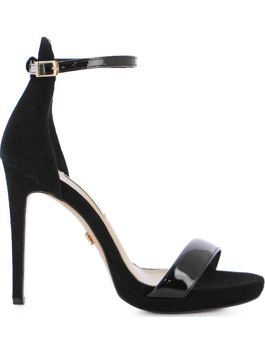 Guy Laroche Leder Sandalen Schwarz