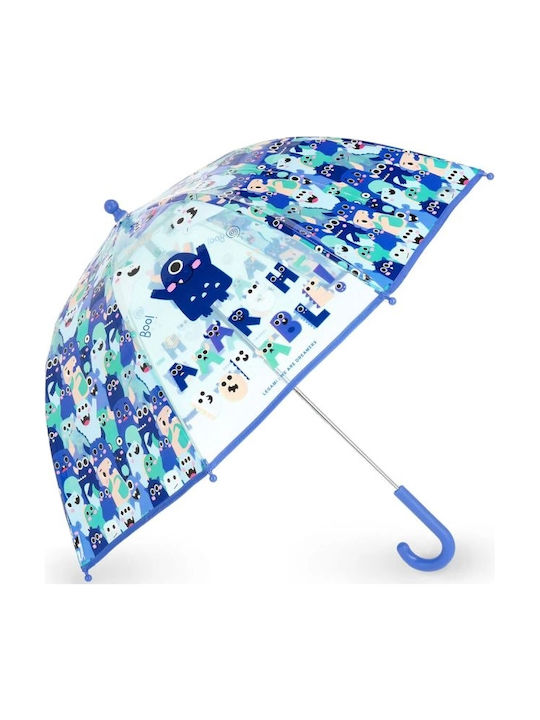 Legami Milano Kids Curved Handle Umbrella with Diameter 70cm Transparent