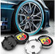 Τάπα Κέντρου Ζαντών Fiat Abarth 500 60mm Abarth Σχέδιο Set 4 Τεμάχια