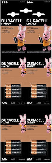 Duracell Simply Alkaline Batteries AAA 1.5V 16pcs