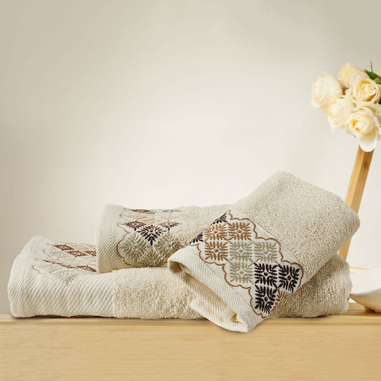 Whitegg Bath Towel Set 3pcs Ecru Weight 450gr/m²
