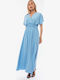Summer Maxi Wrap Dress Light Blue