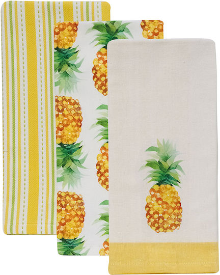 Kentia Fazzy Towel from 100% Cotton in Yellow Color 40x60cm 3pcs Kentia Fazzy Towel from 100% Cotton in Yellow Color 40x60cm 3pcs