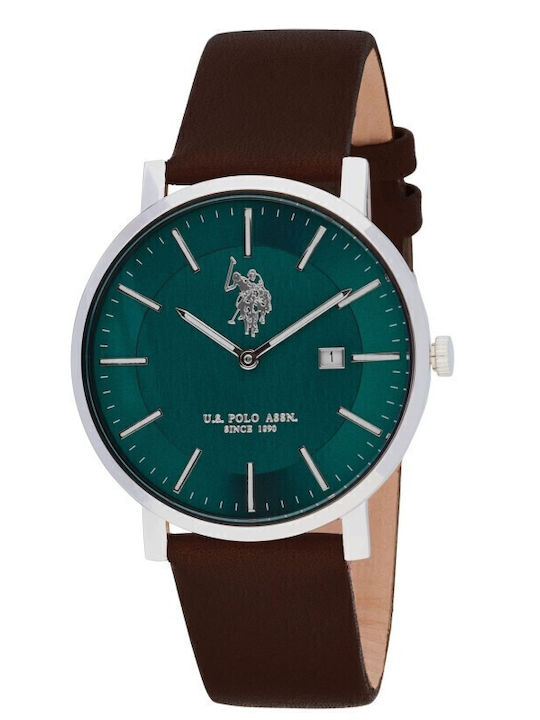 U.S. Polo Assn. Часовник На батерия с Кожена каишка