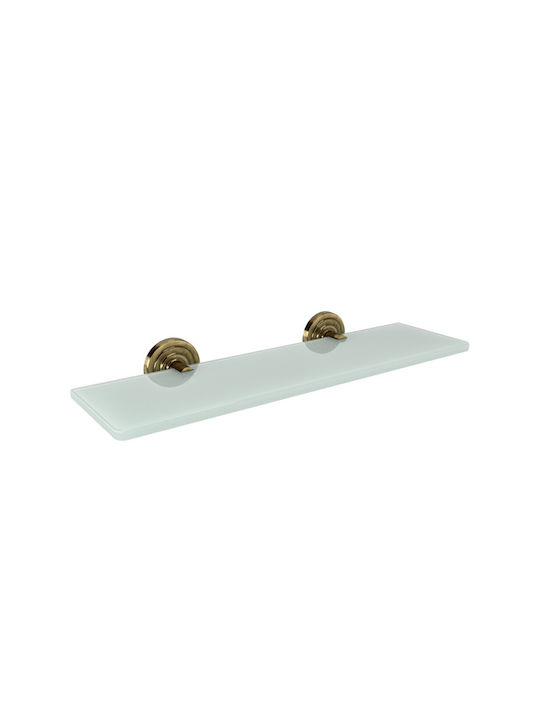 Verdi Brass Wall Mounted Bathroom Shelf Glass Bronze