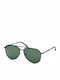 Jens Hagen Men's Sunglasses with Black Frame and Green Lens JHS10015A