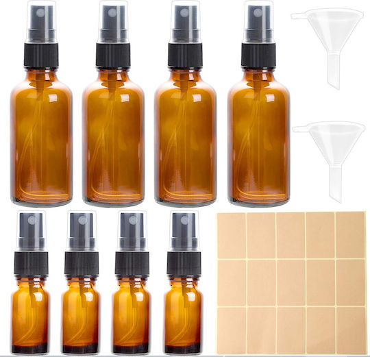 Glass Spray Bottles 4x50 Ml 4x10 Ml Funnels Labels