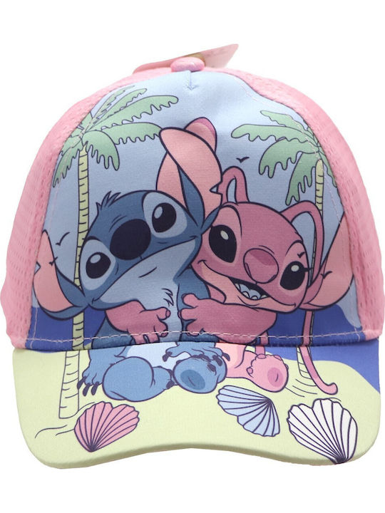 Disney Kinderhut Jockey Stoff Stitch Rosa