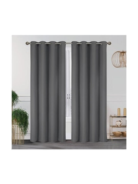 Chios Hellas Decotelia Vorhänge Verdunkelung mit Grommets Grau 140x260cm