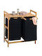 Kesper Wäschekorb Bamboo 64x33x73cm Schwarz