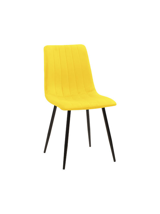 Noor Dining Room Velvet Chair Yellow Velvet 44x...