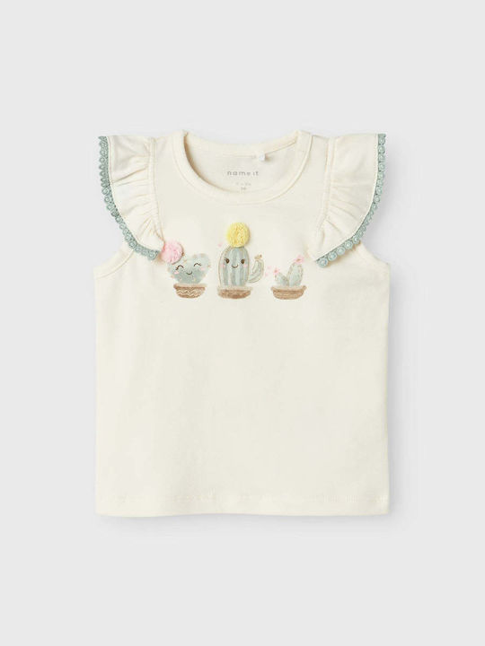Name It Kids' Shirt Short Sleeve Ecru Cloud Dancer