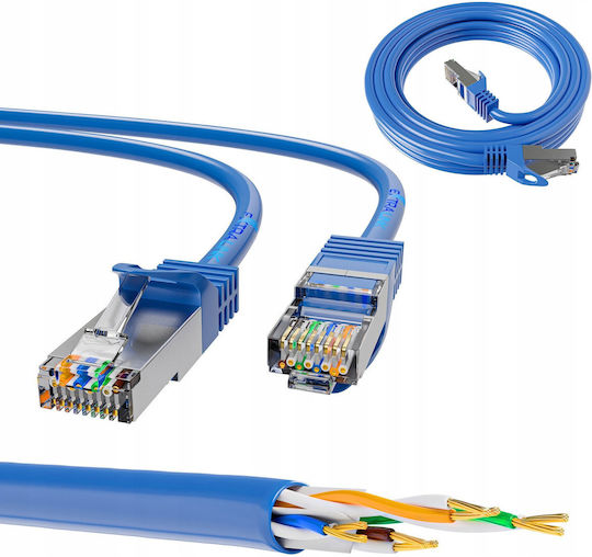 Extralink S/FTP Cat.8.1 Network Cable Ethernet 0.5m Blue
