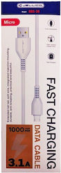 Jellico Charging Data Regular USB 2.0 în Cabluri Micro USB 1m Alb