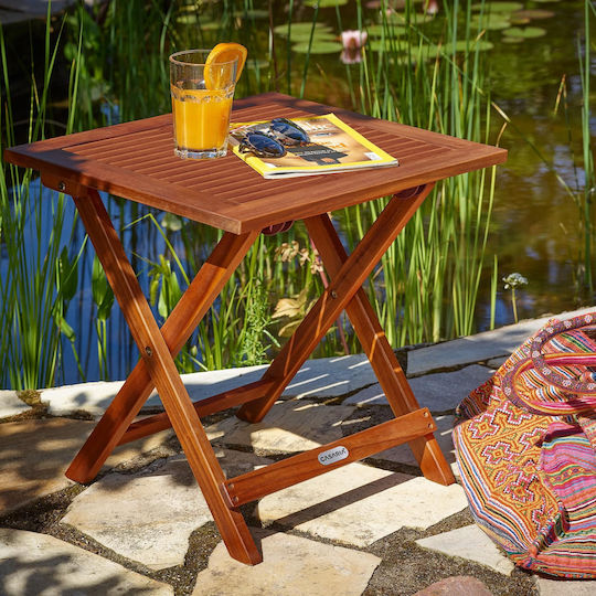 Masă Pentru Spații Exterioare Mici Din Salcâm Pliabil 70x70x73cm