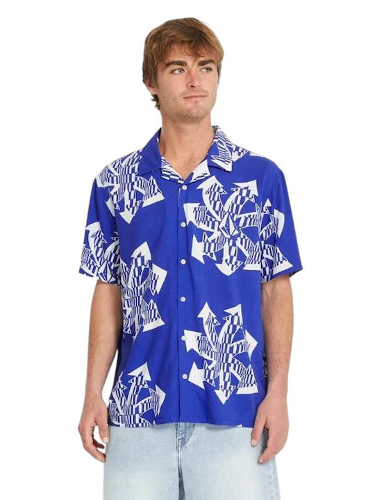Volcom Boldstone Κοντομάνικο Πουκάμισο White/Blue