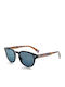 Etnia Barcelona Unisex Sunglasses with Black Tartaruga Horn-Rimmed Frame and Blue Polarized Lenses