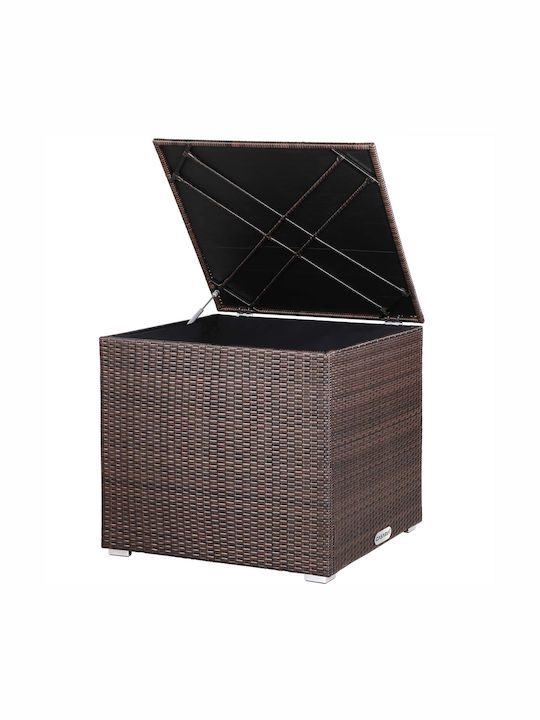 Casaria Cutie de depozitare pentru exterior Rattan 318lt Maro L75xW75xH70buc