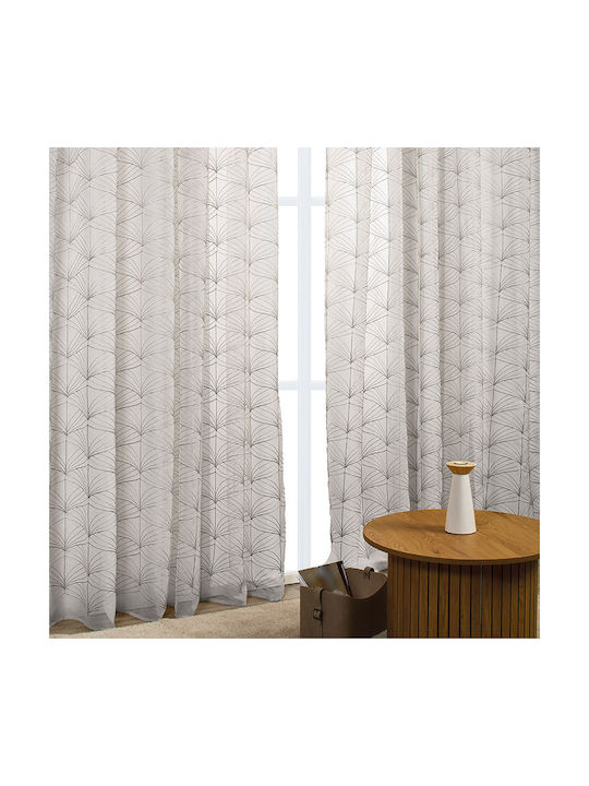 Whitegg Κουρτίνα με Τρέσα K0185 Γκρι 270x280εκ.