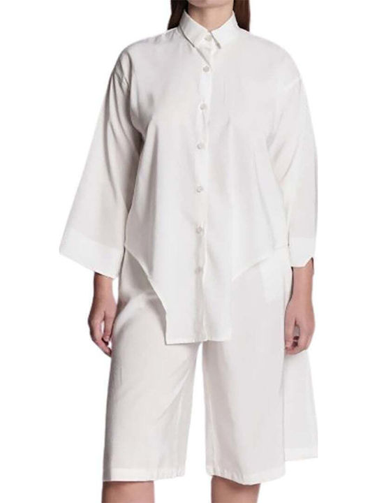 Langärmelig Damen Hemd Weiß CN140H06TNL.WHITE