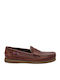 Waxed Δερμάτινα Ανδρικά Loafers σε Καφέ Χρώμα