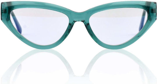 Blue Light Glasses Red Raven Series IV Turquoise Acetate Butterfly 158380