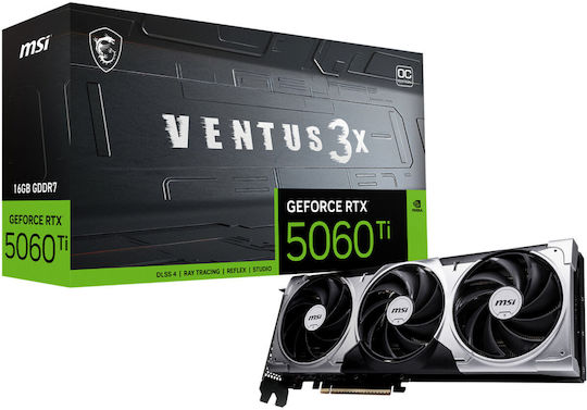 MSI GeForce RTX 5060 Ti 16GB GDDR7 Ventus 3X OC Κάρτα Γραφικών