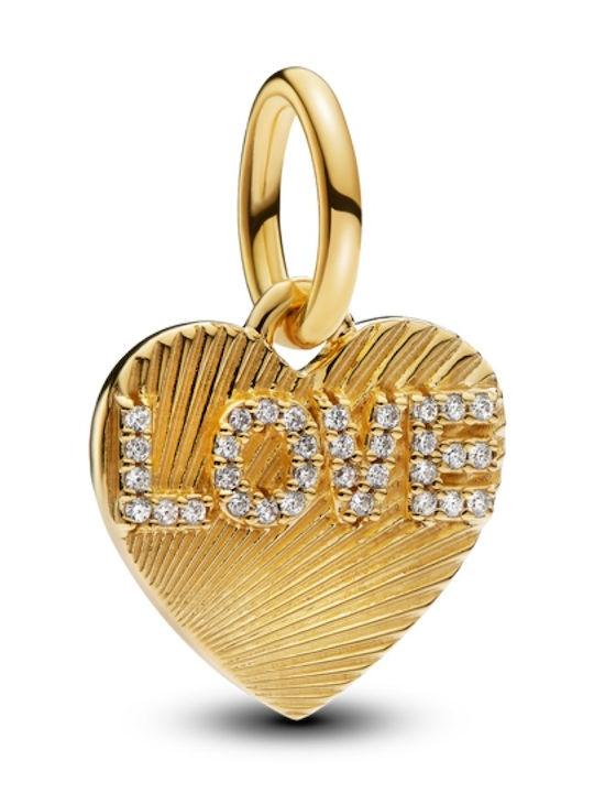 Pandora Charm Heart In Gold Plated Silver