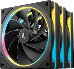 Deepcool FL12-3 IN 1 Reverse Blade Case Fan 120mm (2150rpm / 55cfm) with RGB Lighting and 4-Pin PWM Connection 3pcs