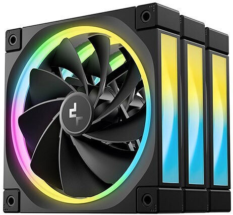 Deepcool FL12-3 IN 1 Reverse Blade Case Fan 120mm (2150rpm / 55cfm) with RGB Lighting and 4-Pin PWM Connection 3pcs