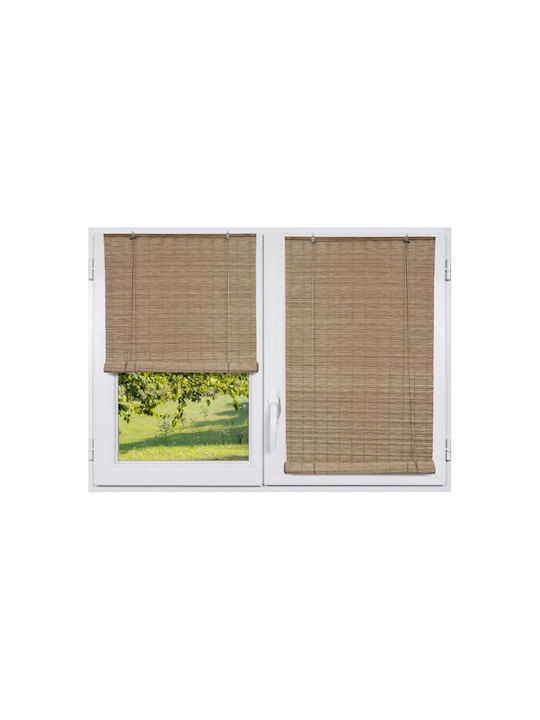 Atmosphera Rattan Effect Στόρι Σκίασης Μπαμπού σε Καφέ Χρώμα Π150xΥ180εκ.