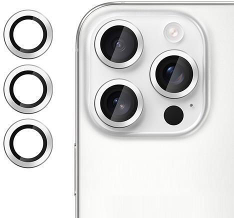 Kalebol Kameraschutz Gehärtetes Glas Silver für das iPhone 15 Pro