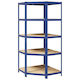 vidaXL Corner Dexion Shelf Galvanized 90x90x198cm with 5 Shelves Total Load Capacity 875kg