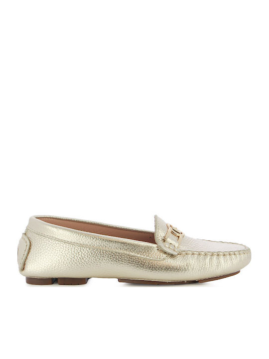 Leather Women's Moccasins in Blue Color
