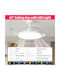 Deckenventilator 106.68cm mit Leuchte Transparent / Weiß