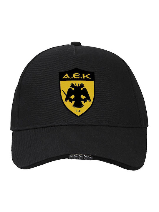 Αεκ Καπέλο Εργασίας & Δραστηριοτήτων Led Φως Ιδανικό Νύχτα & Χαμηλό Φωτισμό 100% Βαμβακερο Ενηλικων Unisex