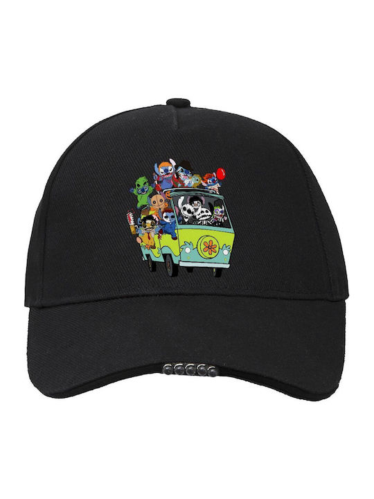 Stitch Halloween Καπέλο Εργασίας & Δραστηριοτήτων Led Φως Ιδανικό Νύχτα & Χαμηλό Φωτισμό 100% Βαμβακερο Ενηλικων Unisex