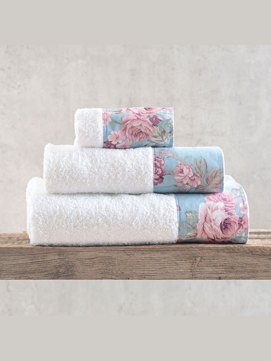 Rythmos Bath Towels Set 3 pcs Springtime Blue W...