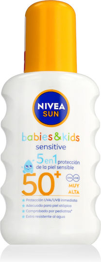 Nivea SUN Babies & Kids Sensitive Waterproof Bebeluș Crema de Soare Spray SPF50 200ml